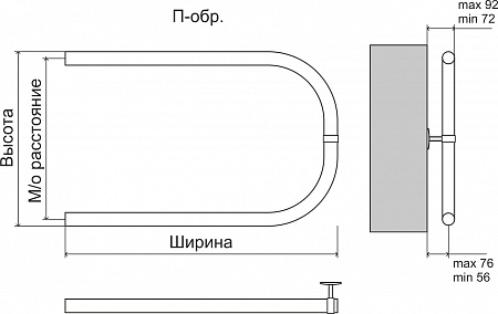 Эконом П-обр AISI 32х2 500х500 Полотенцесушитель  TERMINUS Липецк - фото 3