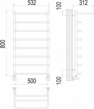 Полка П8 500х800  Полотенцесушитель  TERMINUS Липецк - фото 3