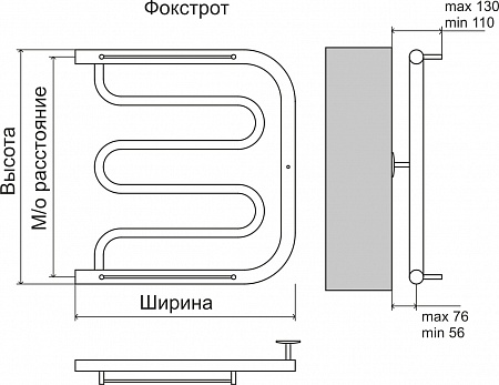 Фокстрот AISI 32х2 500х400 Полотенцесушитель  TERMINUS Липецк - фото 4