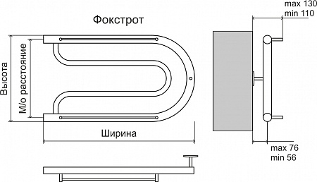 Фокстрот AISI 32х2 320х700 Полотенцесушитель  TERMINUS Липецк - фото 3