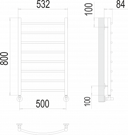 Классик П8 500х800 Полотенцесушитель  TERMINUS Липецк - фото 3