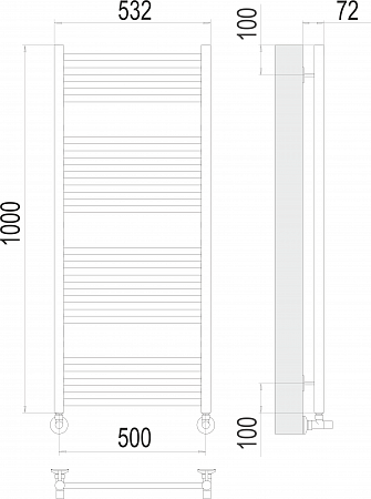 Аврора П20 500х1000 Полотенцесушитель  TERMINUS Липецк - фото 3