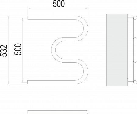 М-обр AISI 32х2 500х500 Полотенцесушитель  TERMINUS Липецк - фото 3