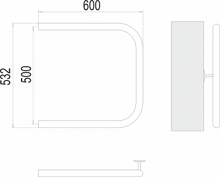 П-обр AISI 32х2 500х600 Полотенцесушитель  TERMINUS Липецк - фото 3