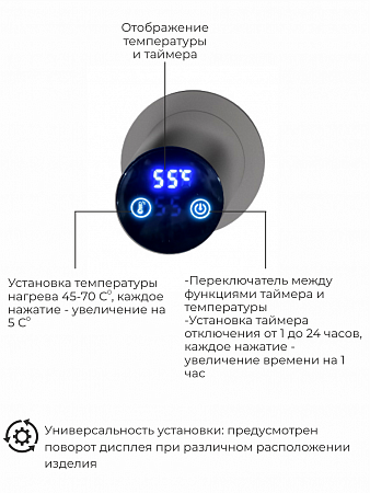 Рондо П2 350х760 электро Полотенцесушитель TERMINUS Оружейная сталь Липецк - фото 5