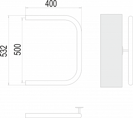 П-обр AISI 32х2 500х400 Полотенцесушитель  TERMINUS Липецк - фото 3